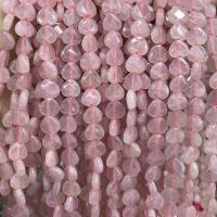 Natural Rose Quartz Beads, Heart, DIY & faceted, pink Approx 38 cm 
