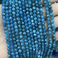 Apatit Perlen, Apatite, rund, DIY & facettierte, blau, 5mm, Länge:ca. 38 cm, verkauft von Strang