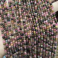Natural Tourmaline Beads, Round, DIY, mixed colors, 3.7mm Approx 38 cm 