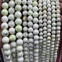Perles turquoise naturelles teintées, Lemon+Chrysoprase, Rond, DIY & normes différentes pour le choix, couleurs mélangées Environ 38 cm, Vendu par brin[