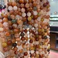 Gemischte Farbe Quarz Perlen, Roter Quarz, rund, DIY & verschiedene Größen vorhanden, gemischte Farben, Länge:ca. 38 cm, verkauft von Strang