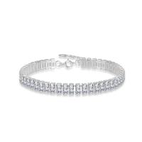 Cubic Zirconia Sterling Silver Bracelets, 925 Sterling Silver, with 1.18inch extender chain, fashion jewelry & micro pave cubic zirconia & for woman Approx 6.29 Inch [