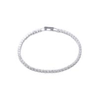 Cubic Zirconia Micro Pave Sterling Silver Bracelet, 925 Sterling Silver, plated, fashion jewelry & micro pave cubic zirconia & for woman [