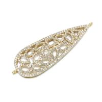 Cubic Zirconia Micro Pave Brass Connector, Leaf, plated, DIY & micro pave cubic zirconia & 1/1 loop Approx 1.2mm 