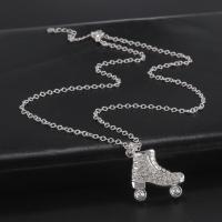 Rhinestone Zinc Alloy Necklace, with 5cm extender chain, plated, fashion jewelry & for woman & with rhinestone Approx 45 cm 