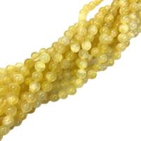 Single Gemstone Beads, Gypsum Stone, Round, polished, DIY yellow, Grade A Approx 38 cm 