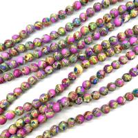 Eindruck Jaspis Perlen, Impression Jaspis, rund, poliert, DIY & verschiedene Größen vorhanden, Länge:ca. 38 cm, verkauft von Strang