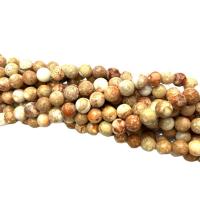 Eindruck Jaspis Perlen, Impression Jaspis, rund, poliert, DIY & verschiedene Größen vorhanden, orange, Länge:ca. 38 cm, verkauft von Strang