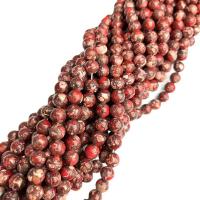 Eindruck Jaspis Perlen, Impression Jaspis, rund, poliert, DIY & verschiedene Größen vorhanden, Vermeil, Länge:ca. 38 cm, verkauft von Strang