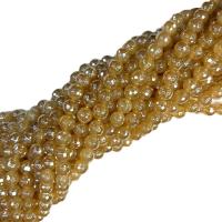 Natürliche gelbe Achat Perlen, Gelber Achat, rund, poliert, DIY & verschiedene Größen vorhanden & facettierte, Länge:ca. 38 cm, verkauft von Strang