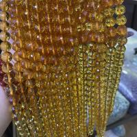 Citrin Naturperlen, Gelbquarz Perlen, rund, DIY & facettierte, gelb, 6mm, Länge:ca. 38 cm, verkauft von Strang