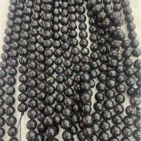 Labradorit Perlen, rund, DIY & verschiedene Größen vorhanden, schwarz, Länge:ca. 38 cm, verkauft von Strang