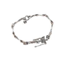 alliage de zinc bracelet, crane, Placage, unisexe & Bijoux d'Halloween Environ 7.9 pouce, Vendu par PC
