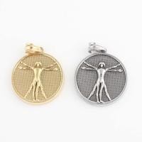 Stainless Steel Pendants, 316L Stainless Steel, Flat Round, Vacuum Ion Plating, fashion jewelry & DIY nickel, lead & cadmium free 