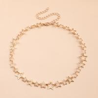 Zinc Alloy Necklace, with 10cm extender chain, Star, plated, fashion jewelry & for woman & hollow, gold Approx 36 cm 