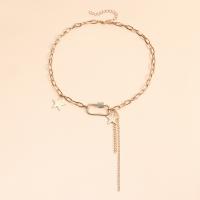 Zinc Alloy Necklace, with 5cm extender chain, plated, fashion jewelry & for woman, gold Approx 41 cm 
