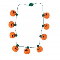 Хэллоуин ожерелье, канифоль, Тыква, Связанный вручную, со светодиодным светом & Мужская & Хэллоуин ювелирные изделия, длина:Приблизительно 33 дюймовый, продается PC