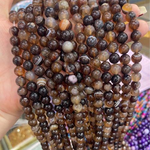 Natural Lace Agate Beads, Round, DIY coffee color Approx 38 cm 