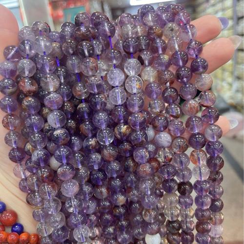 Phantom Quartz Beads, Purple Phantom Quartz, Round, DIY, purple, 4mm Approx 38 cm 