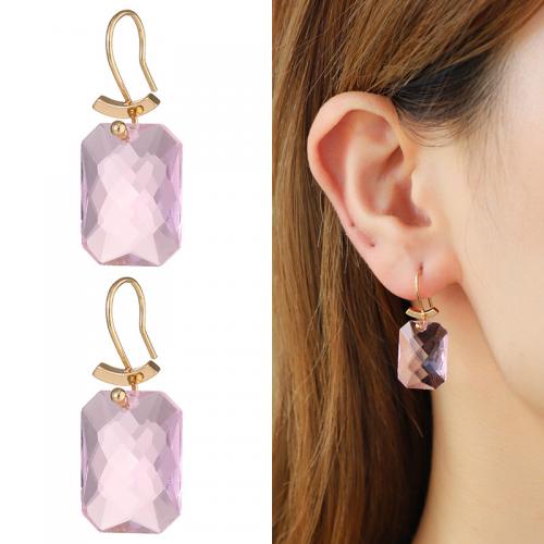 Crystal Drop Earring, Brass, with Crystal, plated, fashion jewelry 