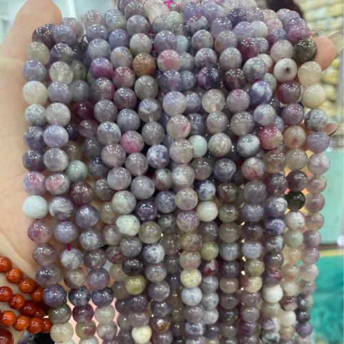 Natürlicher Turmalin Perlen, Plum Blossom Tourmalin, rund, DIY & verschiedene Größen vorhanden, gemischte Farben, Länge:ca. 38 cm, verkauft von Strang