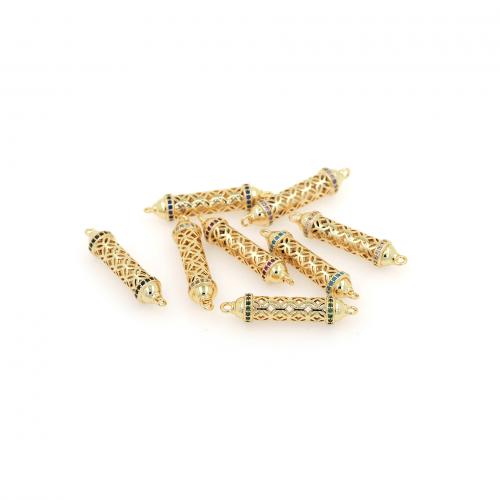 Cubic Zirconia Micro Pave Brass Connector, plated, DIY & micro pave cubic zirconia 