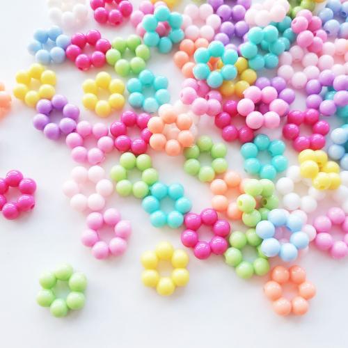 Solid Color Acrylic Beads, Flower, DIY 16.5mm 