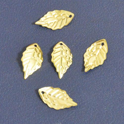 Iron Leaf Pendants, plated, DIY [