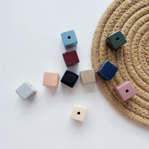 Solid Color Acrylic Beads, Square, DIY 16.5mm 
