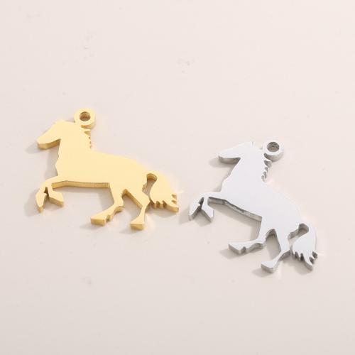 Stainless Steel Animal Pendants, 304 Stainless Steel, Horse, Vacuum Ion Plating, fashion jewelry & DIY [