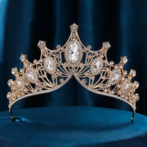 Bridal Tiaras, Zinc Alloy, with Crystal, fashion jewelry & for woman 