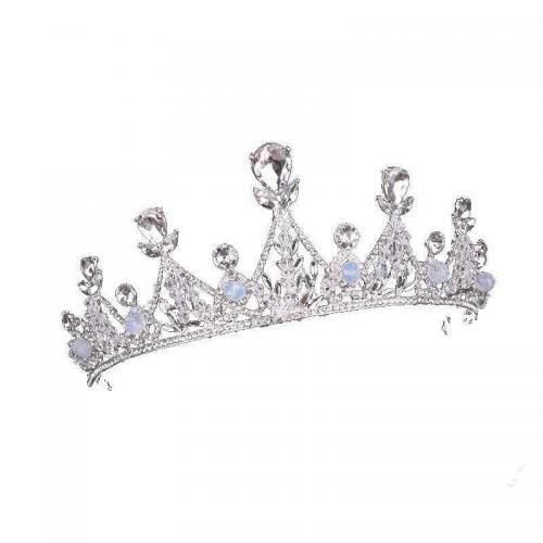 Bridal Tiaras, Zinc Alloy, with Crystal, plated, fashion jewelry & for woman & with rhinestone, white, Inner Approx 140mm 