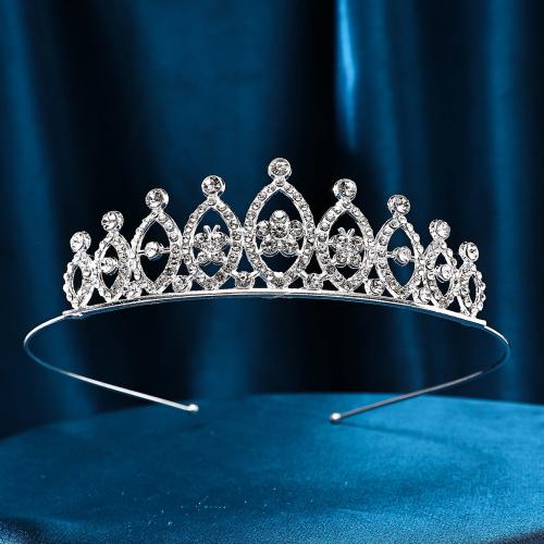 Bridal Tiaras, Zinc Alloy, plated, fashion jewelry & for woman & with rhinestone Inner Approx 125mm 
