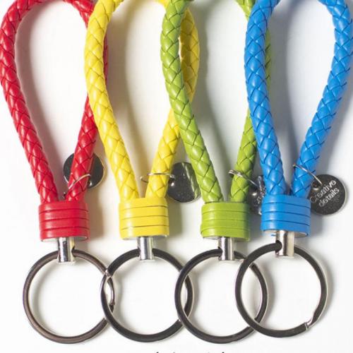 Leather Key Chains, PU Leather, with Alloy & Plastic, portable & DIY 
