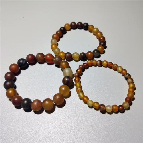 Agate Bracelets, Round, fashion jewelry & Unisex & frosted, mixed colors Approx 18 cm 