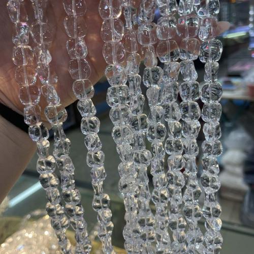 Perlas de cristal de moda, Bricolaje, Cristal claro, 14x14mm, longitud:aproximado 38 cm, Vendido por Sarta