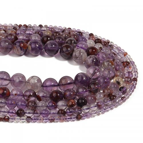 Perles en Quartz de fantôme, Purple-Phantom-Quartz, Rond, DIY & normes différentes pour le choix, violet Environ 38 cm, Vendu par brin