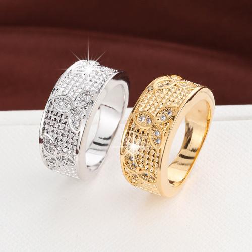 Cubic Zirconia Micro Pave Brass Finger Ring, plated, fashion jewelry & micro pave cubic zirconia & for woman 