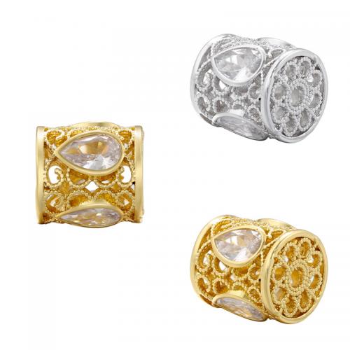 Rhinestone Brass Beads, plated, fashion jewelry & DIY & with rhinestone Approx 2mm [