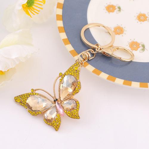 Iron Key Clasp, Butterfly, fashion jewelry & with rhinestone 