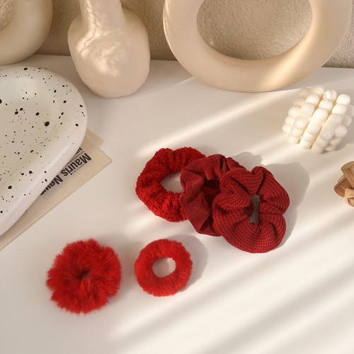 Hair Scrunchies, Cloth, fashion jewelry & for woman, red [