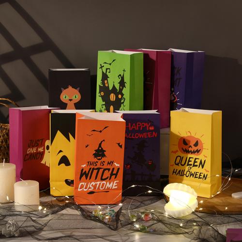 Kraft Sac de cadeau, Halloween Design, plus de couleurs à choisir Vendu par PC