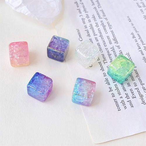 Crackle Acrylic Beads, Square, DIY 14.5mm 