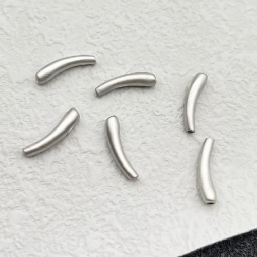 304 Stainless Steel Curved Tube Beads, DIY & machine polishing Approx 2mm [