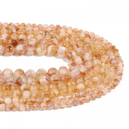Citrin Naturperlen, Gelbquarz Perlen, rund, DIY & verschiedene Größen vorhanden, gelb, Länge:ca. 38 cm, verkauft von Strang