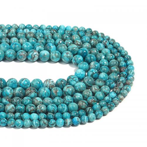 Perles en Turquoise naturelle, Rond, DIY & normes différentes pour le choix, bleu Environ 38 cm, Vendu par brin