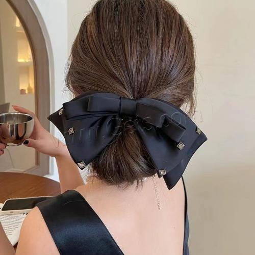 Hair Barrettes, Polyester, Bowknot, fashion jewelry & with rhinestone Bow length about 26CM wide about 9CM clip 10CM 
