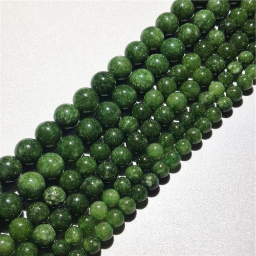 Perles de Pierre jade, Pierre de jaspe, Rond, DIY & normes différentes pour le choix, vert Environ 36-38 cm, Vendu par brin[