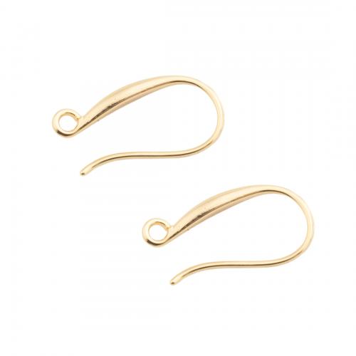 Brass Hook Earwire, real gold plated, DIY, golden Approx 2mm [