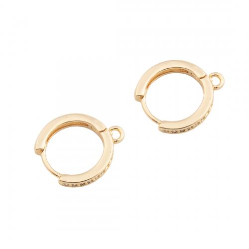 Composant anneau en laiton pour boucle d'oreille, Plaqué d'or, DIY & pavé de micro zircon, doré Environ 1.5mm, Vendu par paire